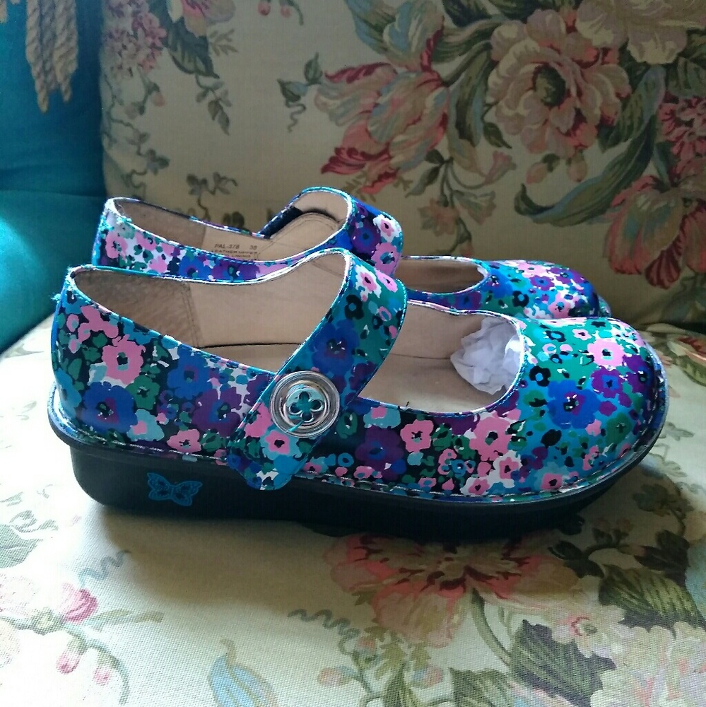 Alegria Blue Floral Shoes